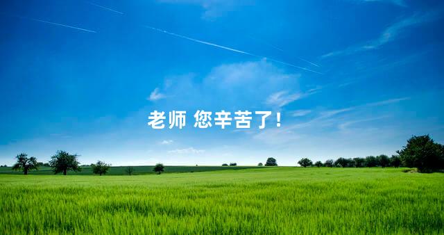老师 您辛苦了！